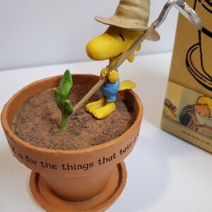 Hallmark Woodstock Flower Pot Figure Collectible Peanuts